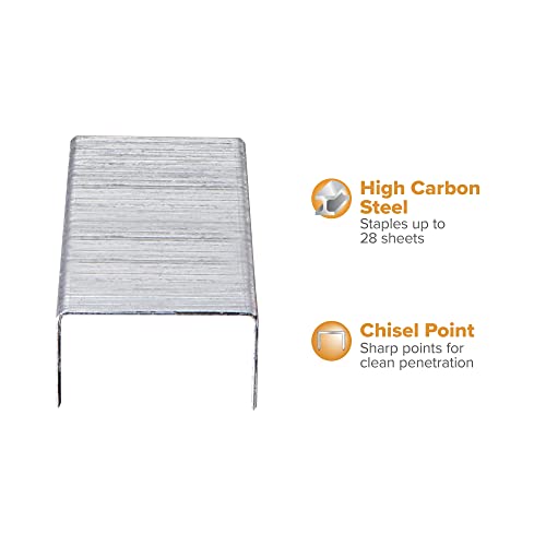 Bostitch Premium Staples For Jam-Free Stapling, 0.25 Inch, Full Strip, 5,000 Staples/Box #TOP2