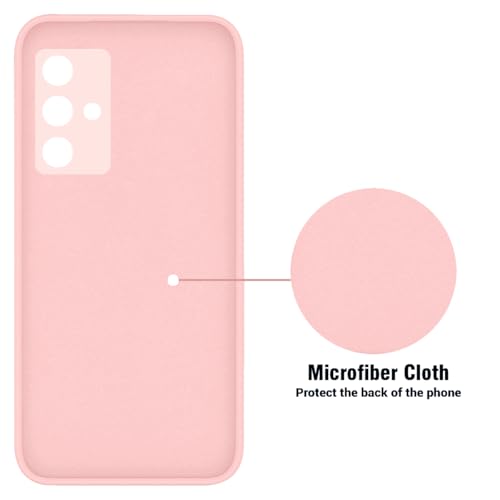 Image of LIRAMARK Silicone Soft Back Cover Case with Micro-Fibre Cloth On Inner Side for Samsung Galaxy A14 5G (Pink)