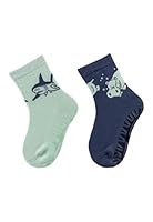 Sterntaler Fli Fli AIR Doppelpack Hai - Jungen Fliesen Flitzer mit Motiven - Stoppersocken Baby mit Innenfrottee im Sohlenbereich - Baby und Kinder Strümpfe mit Anti-Rutsch-Sohle, mintgrün, Größe 20