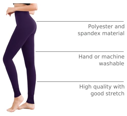 Image of Pnadty Women's High Waisted Velvet Warm Elastic Tights Winter Fleece Lined Thick Leggings Pants