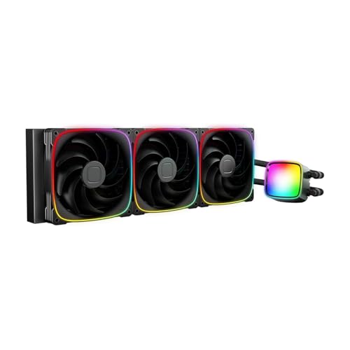 Image of Geometric Future Eskimo Pro - 420mm AIO CPU Liquid Water Cooler- RGB PWM Squama 2503B 140mm Fan x 3- Fit Intel LGA 1700, AMDAM5 - Black- (GEO-EP-42B)