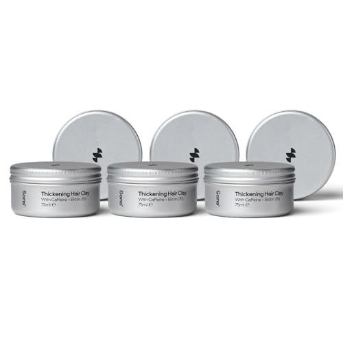 Sons Arcilla para el pelo con cafeína y biotina - Ideal para el crecimiento y engrosamiento del cabello en los hombres - Tratamiento para la caída y el adelgazamiento del cabello - Suministro 6 meses