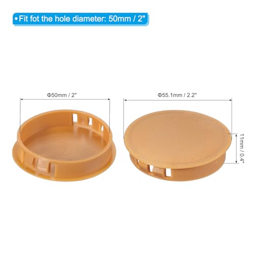 Image of PATIKIL 2 inch /50mm Plastic Hole Plugs, 20Pcs Flush Type Round Hole Plugs Cover Snap in Locking Hole Tube for Table Kitchen Cabinet Furniture, Orange-Yellow