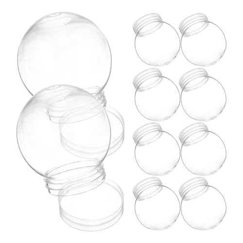 BUTIFULSIC DIY Water Globes Set 10pcs Plastic Empty Snow Globes for Christmas Crafts Shatterproof for Boys and Girls