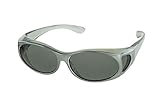 LensCovers Sunglasses Wear Over Prescription Glasses Small Gray