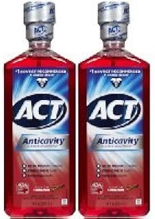 ACT Alcohol Free Anticavity Fluoride Rinse-Cinnamon-18 oz, 2 pk