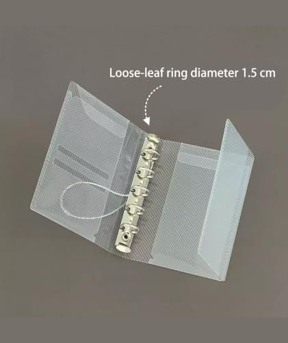 Image of Clear A7 Binder (6-Ring), 4.1 inch x 5.9 inch Mini Pocket-Sized Refillable Notebook Cover, Transparent Plastic Flip Flap Folder for Travel, Budget,Reading Bookish