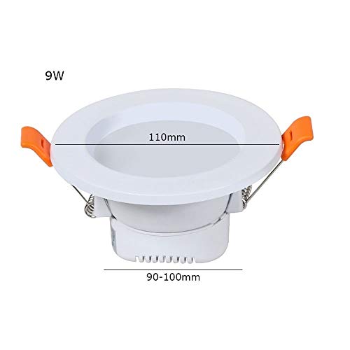 Panel LED redondo de 9W empotrable con luz blanca fría de 6000K para techo plano 7