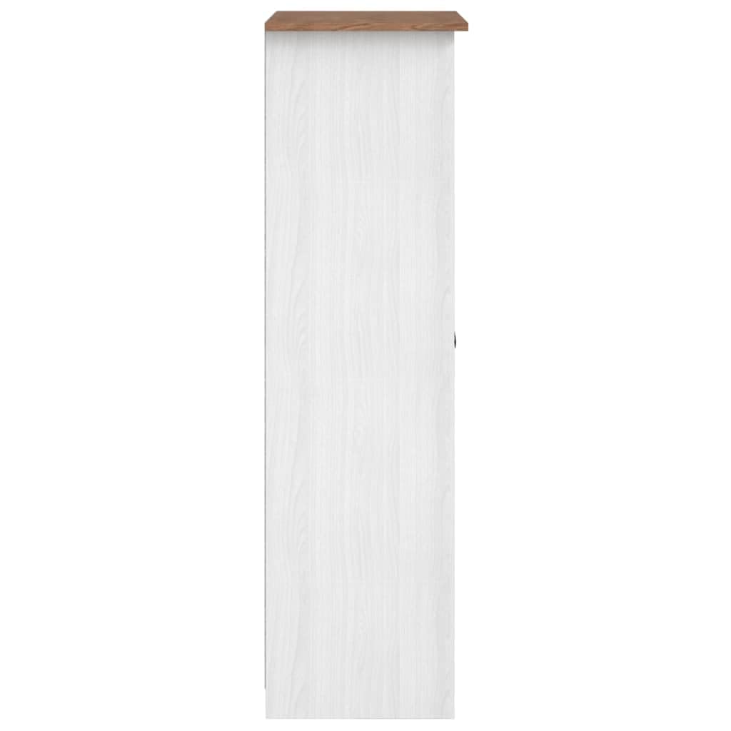 Armoire blanche 80 x 50 x 171,5 cm en bois massif avec 2 compartiments et barre de suspension pour chambre à coucher, chambre d'enfant, couloir, espace de rangement, vestiaire, robuste