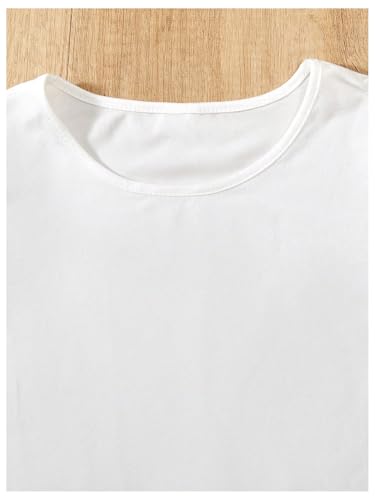 OYOANGLE Girl's 3 Pack Ruffle Cap Sleeve T-Shirt Crew Neck Summer Tee Shirt Striped Tops3