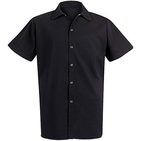 Chef Designs mens Spun Poly Long Cook Shirt, Black, XX-Large US Cover