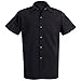 Red Kap Chef DesignsSpun Poly Long Cook Shirt, Black, Short Sleeve Medium