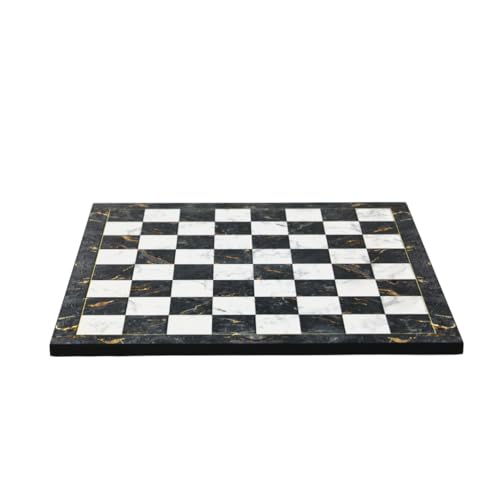 Jeu d'échecs en marbre gris d'exception avec coffret cadeau