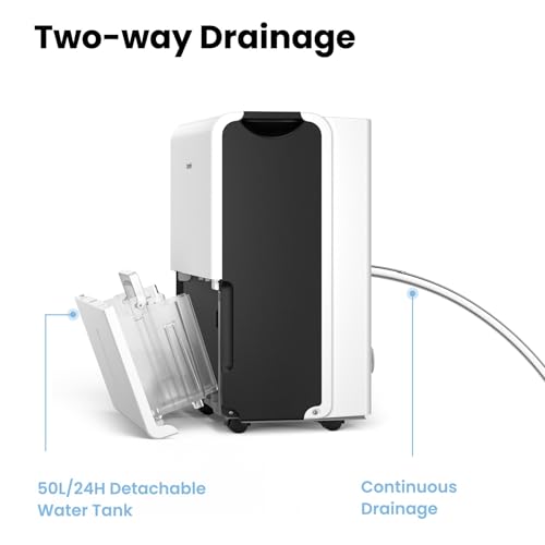 Comfee Luftentfeuchter, 30 L/24 H, Raumgröße ca. 180 M³, 80 M², Intelligenter Entfeuchtermodus, für Wohnung, Bad und Keller, 24 H Timer, Wassertank 3 L, Weiß, MDDP-30DEN7