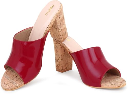 Image of Action Patent Leather Sandals| Pattern| Transparent Block Heel| Ankle Strap Black