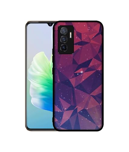Image of Bad Color Shape Design Premium 2D Printed Metal Back Case Cover for Vivo V23E 5G / Y75 4G, Multicolor