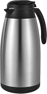 Luvan 2 Litre Coffee Pot 304 Food-Grade Stainless Steel Thermal Carafe Jug/Double Walled Vacuum Insulated Coffee Pot with Press Button Top,12+ Hrs Heat&24+ Hrs Cold Retention,BPA Free,for Coffee,Tea