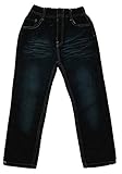  Fashion Boy Bequeme Jungen Jeans mit Rundum Gummizug in Schwarz, Gr. 122, J83.8