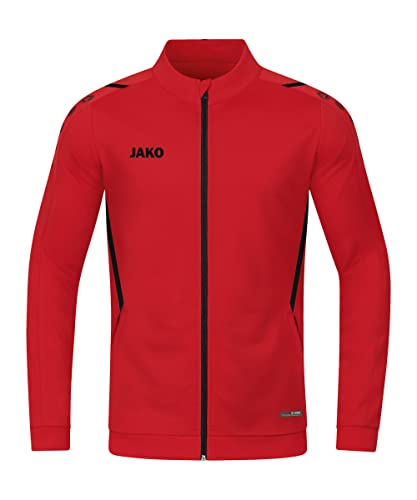 JAKO Herren Polyesterjacke Challenge, Rot/Schwarz, XL