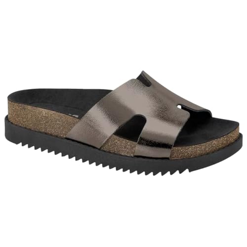 Sandália Feminina Flatform Moleca Tratorada 5500.100 (Grafite, BR, Adulto, Numérico, 35)