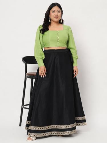 Image of studio rasa Women's Plus Size Chroma Button Down Crop Top for Wedding Festive Party