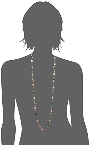 Women's Gold Tone Green Stone Strand Necklace #TOP1