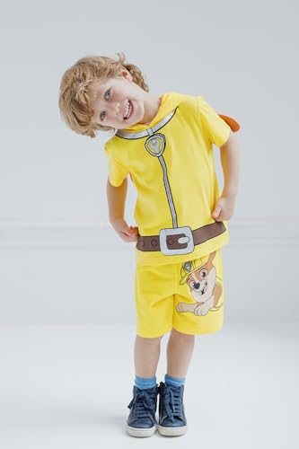 Image of Paw Patrol Chase Skye Rubble Marshall Cosplay T-Shirt and Bike Shorts French Terry Outfit Set Toddler to Big Kid