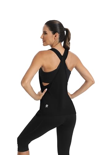ICTIVE Workout Tops for Women Sleeveless Open Back Muscle Racerback Exercise Tank Shirts2