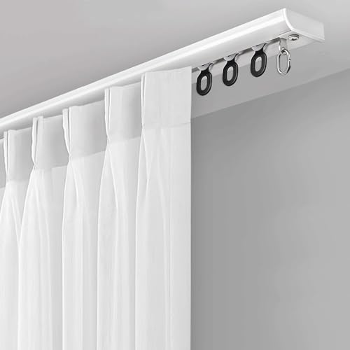 Riel de cortina ultrafino de aluminio blanco de 5,2 m para armarios y balcones 2