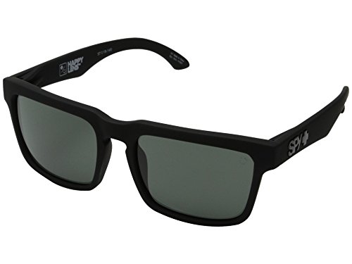 Spy Optic Helm Sunglasses Matte Black w/Grey Green Lens + Sticker