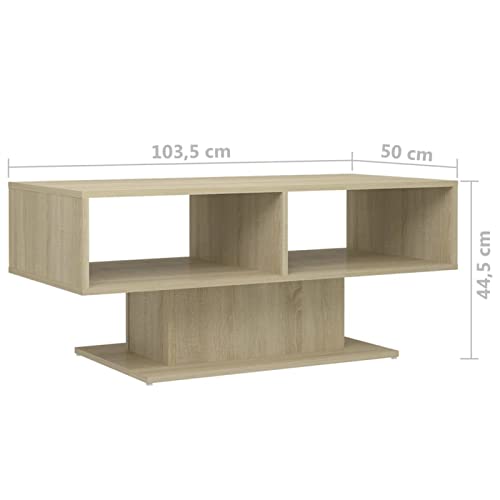 Table basse chêne Sonoma robuste pour ranger et travailler dans son salon