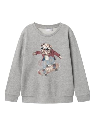 NAME IT Nkmtehogo LS Sweat BRU Box, Gris, 122-128 para Niños