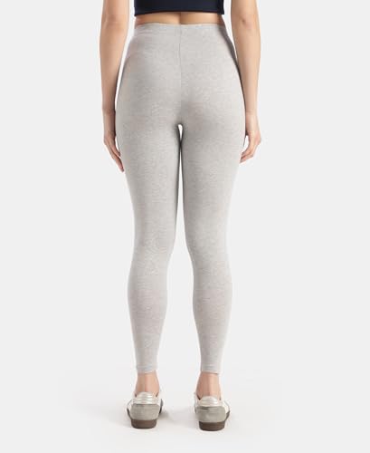 Image of Jockey AW87 Women's Super Combed Cotton Elastane Stretch High Rise Leggings with Ultrasoft Waistband