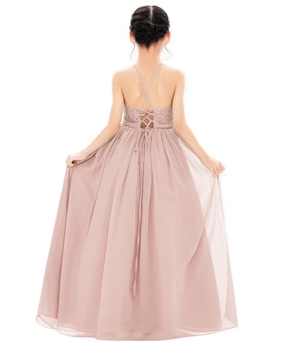 Lace Up Criss-Cross Back Flower Girl Dress for Pretty Princesses Ballroom HLC