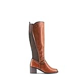 Tacón de 6 cm. MODELISA - Bota Alta Con Tacón Bajo Invierno Cremallera Mujer (Camel, numeric_36)