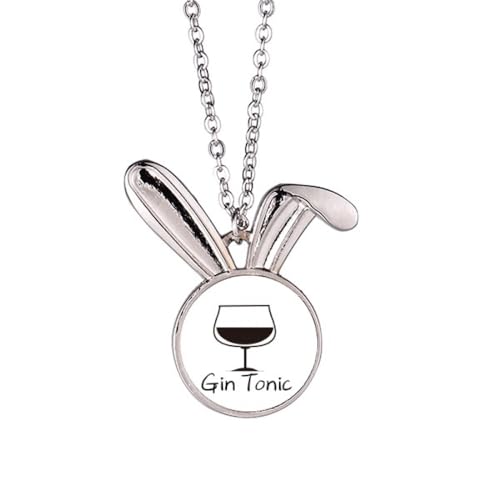 Collier pendentif lapin Gin Tonic idéal pour vos soirées et cocktails entre amis