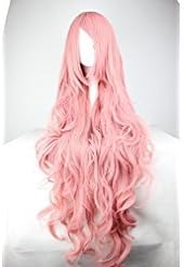 Women/ladies 100cm Long Curly Hair Cosplay/costume/anime/party/bang Full Sexy Wig (Pink)