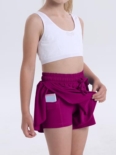 Image of Flowy Shorts for Teen Girls Athletic Running Youth Butterfly Shorts