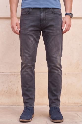 Image of Louis Philippe Men's Regular Fit Stretch Fabric for Comfort Premium Wash Aesthetic Authentic Twill and Durable Jeans