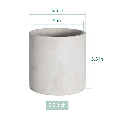 Pageqiu Plant Pots - 5.5 Inch Cement Planters Indoor thumb #5