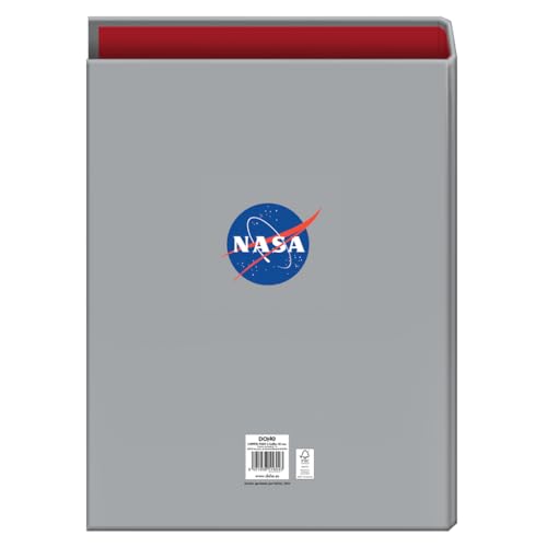 Dohe - Ordner mit 4 Ringen, Kapazität 250 Blatt, Foliogröße (26,4 x 34 cm), Rücken 6 cm, Ringe 40 mm, extra fester Deckel, Schulmaterial - NASA Grey - Grau