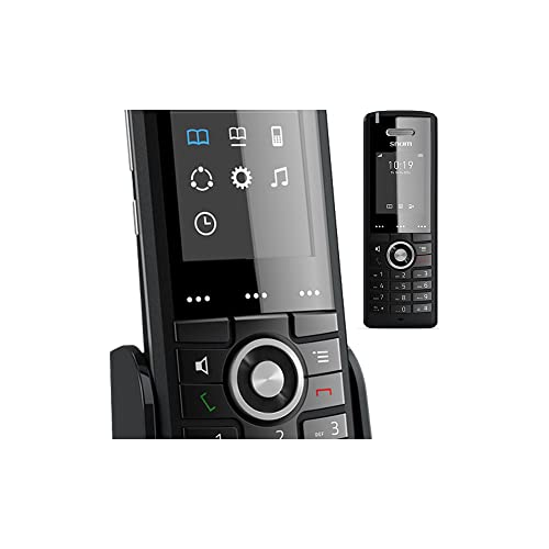 Snom M65 Professional DECT-Mobilteil (250 Stunden Standby, 2 Zoll 176 x 220 Pixel TFT, SW OTA-Upgrade, Vibrationsalarm, Gürtelclip, beleuchtete Tastatur), Schwarz, 00003969