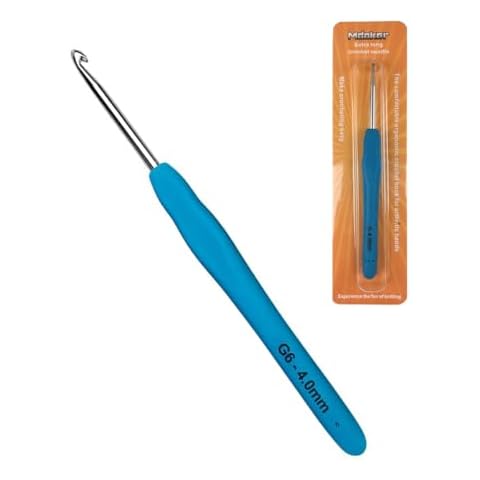 Mdoker Extra Long Crochet Hooks,Ergonomic Grip Soft Handles for Handmade DIY Crocheting,Size G/6(4.0MM) Cover
