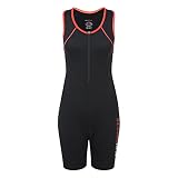 RunBreeze Women's Triathlon Suit | Breathable, Quick-Drying Tri Suit with Dual Rear Pockets (Black/O