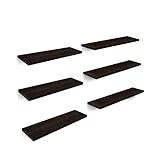 Redlemon Repisas Flotantes de Madera de 50cmx15cm, Set de 6 Estantes Minimalistas, Ideales para Decorar tu Cocina, Baño,...