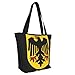 GZEKWLP Germany Coat of Arms Flag Reusable Shoulder Bag Casual Grocery Tote Bag Zipper Shopping Handbags for Women