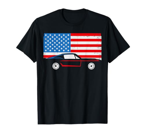 Muscle Car Flag American Car Enthusiast Car Guy 4 de julio Camiseta