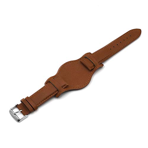 Onthelevel Leather Cuff Watch Strap 18Mm 20Mm 22Mm Vintage Genuine Leather Watch Band With Mat For Men Women (22Mm, Brown) #TOP2