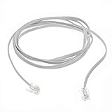 JZK 2 m Blanc RJ11 câble, ligne téléphonique haut débit, câble internet, câble DSL, rallonge téléphonique, pour ADSL, modem, téléphone fixe, routeur