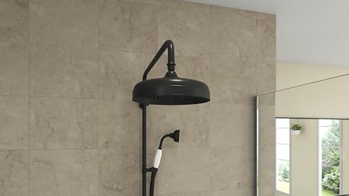 Image of Abbey 10 x 22 Shower Faucet Set with Handshower, Matte Black